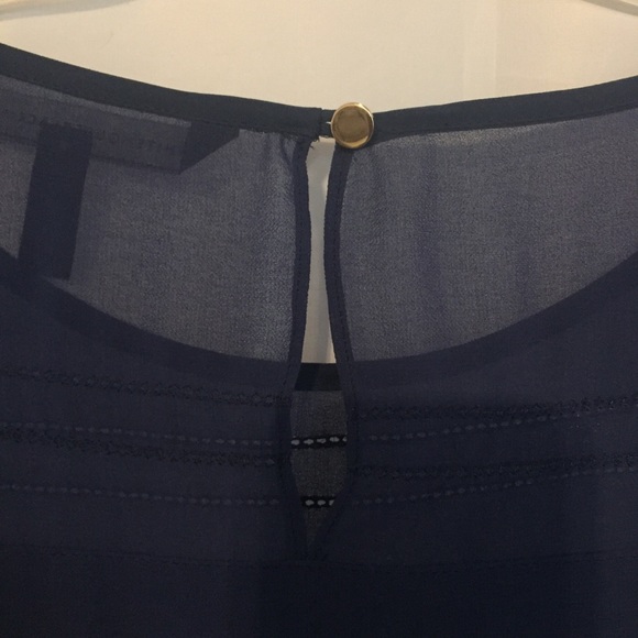 White House Black Market Sheer Tunic Blouse Sz 10 - Picture 3 of 4